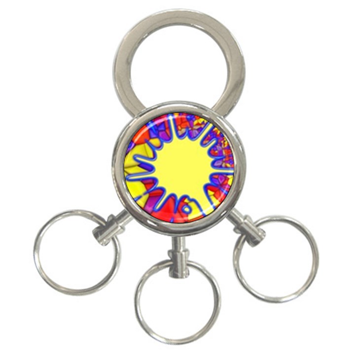 Embroidery Dab Color Spray 3-Ring Key Chains