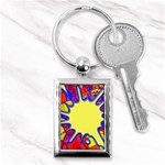 Embroidery Dab Color Spray Key Chains (Rectangle)  Front