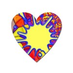 Embroidery Dab Color Spray Heart Magnet Front