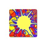 Embroidery Dab Color Spray Square Magnet Front