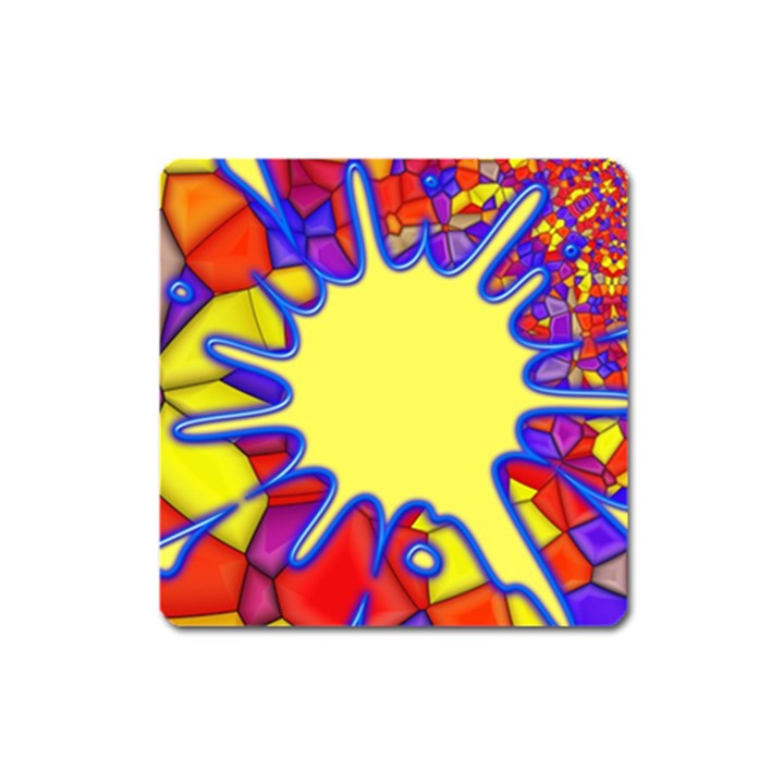 Embroidery Dab Color Spray Square Magnet