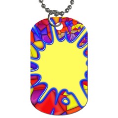 Embroidery Dab Color Spray Dog Tag (One Side)