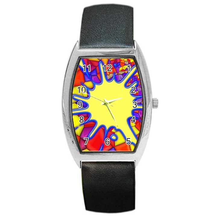 Embroidery Dab Color Spray Barrel Style Metal Watch