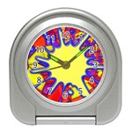 Embroidery Dab Color Spray Travel Alarm Clocks Front