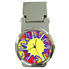 Embroidery Dab Color Spray Money Clip Watches