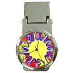 Embroidery Dab Color Spray Money Clip Watches Front