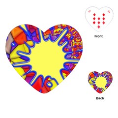 Embroidery Dab Color Spray Playing Cards (heart)  by Nexatart