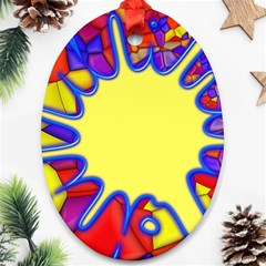 Embroidery Dab Color Spray Oval Ornament (two Sides) by Nexatart