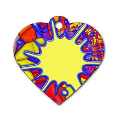 Embroidery Dab Color Spray Dog Tag Heart (One Side)