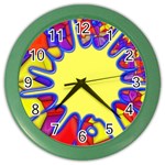 Embroidery Dab Color Spray Color Wall Clocks Front