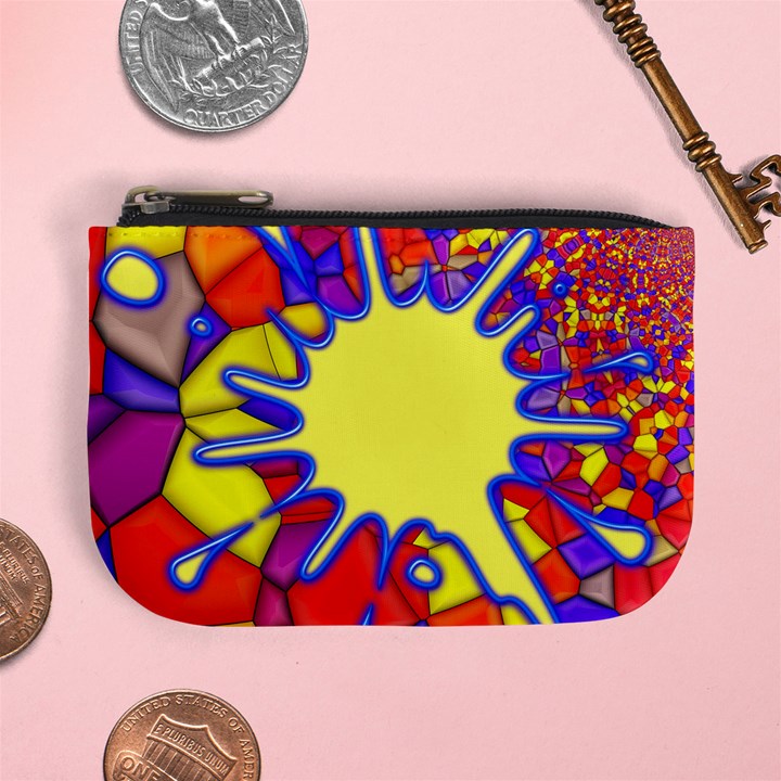 Embroidery Dab Color Spray Mini Coin Purses