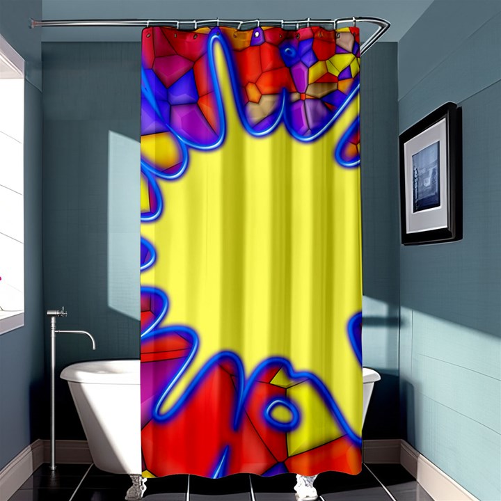 Embroidery Dab Color Spray Shower Curtain 36  x 72  (Stall) 