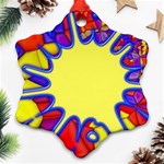 Embroidery Dab Color Spray Snowflake Ornament (Two Sides) Front