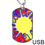 Embroidery Dab Color Spray Dog Tag USB Flash (One Side) Front