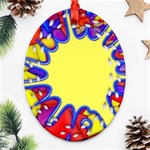 Embroidery Dab Color Spray Ornament (Oval Filigree) Front