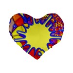 Embroidery Dab Color Spray Standard 16  Premium Heart Shape Cushions Front