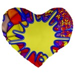 Embroidery Dab Color Spray Large 19  Premium Heart Shape Cushions Front