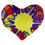 Embroidery Dab Color Spray Large 19  Premium Heart Shape Cushions Back