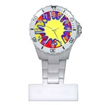 Embroidery Dab Color Spray Plastic Nurses Watch Front