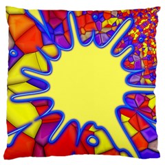 Embroidery Dab Color Spray Large Flano Cushion Case (two Sides) by Nexatart