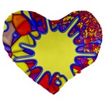 Embroidery Dab Color Spray Large 19  Premium Flano Heart Shape Cushions Front