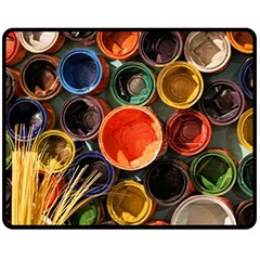 Color Box Colorful Art Artwork Fleece Blanket (medium)  by Nexatart