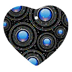 Background Abstract Glossy Blue Heart Ornament (two Sides) by Nexatart