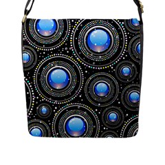 Background Abstract Glossy Blue Flap Messenger Bag (l)  by Nexatart