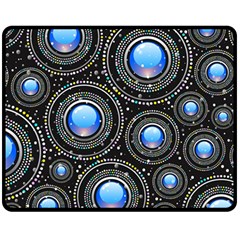 Background Abstract Glossy Blue Double Sided Fleece Blanket (medium)  by Nexatart