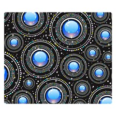 Background Abstract Glossy Blue Double Sided Flano Blanket (small)  by Nexatart