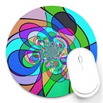 Retro Wave Background Pattern Round Mousepads Front