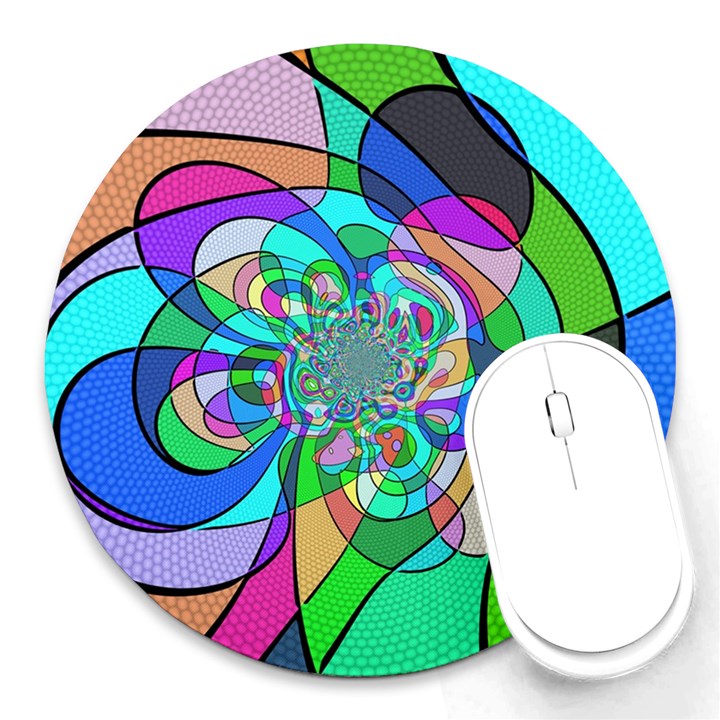 Retro Wave Background Pattern Round Mousepads