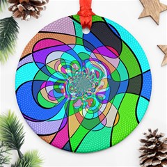 Retro Wave Background Pattern Ornament (round) by Nexatart