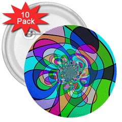 Retro Wave Background Pattern 3  Buttons (10 Pack)  by Nexatart