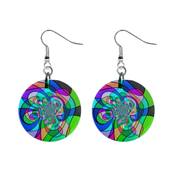 Retro Wave Background Pattern Mini Button Earrings