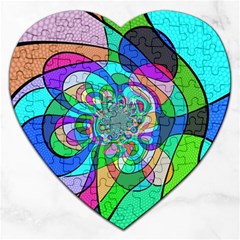 Retro Wave Background Pattern Jigsaw Puzzle (heart) by Nexatart