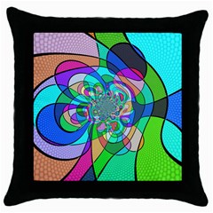 Retro Wave Background Pattern Throw Pillow Case (black) by Nexatart