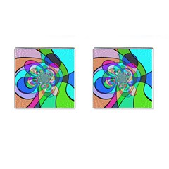 Retro Wave Background Pattern Cufflinks (square) by Nexatart