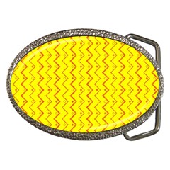 Yellow Background Abstract Belt Buckles