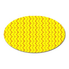 Yellow Background Abstract Oval Magnet by Nexatart