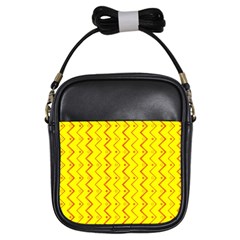 Yellow Background Abstract Girls Sling Bags by Nexatart