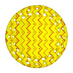 Yellow Background Abstract Ornament (round Filigree)