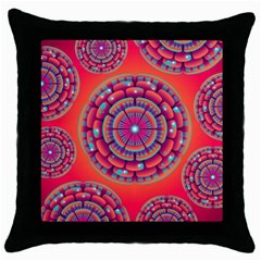 Floral Background Texture Pink Throw Pillow Case (black) by Nexatart