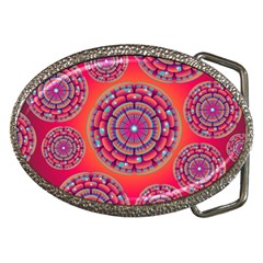 Floral Background Texture Pink Belt Buckles