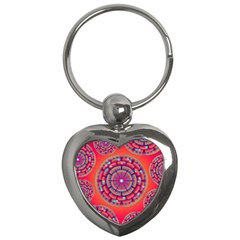 Floral Background Texture Pink Key Chains (heart) 