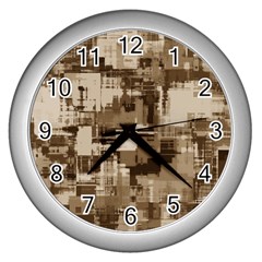 Color Abstract Background Textures Wall Clocks (silver) 