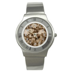 Color Abstract Background Textures Stainless Steel Watch by Nexatart