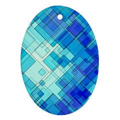 Abstract Squares Arrangement Oval Ornament (two Sides) by Nexatart