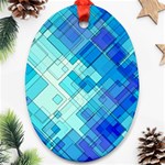 Abstract Squares Arrangement Oval Ornament (Two Sides) Front