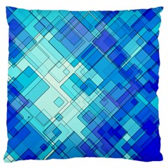 Abstract Squares Arrangement Large Flano Cushion Case (one Side) by Nexatart